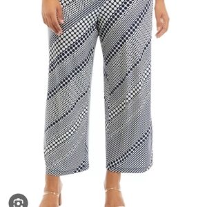 Philosophy Navy and White Patterned Cropped Pants